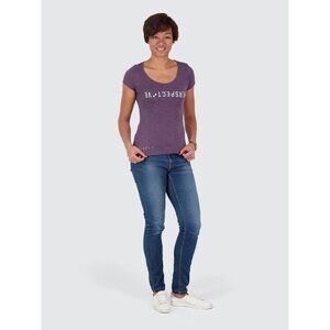 Perspective Women Graphic Scoop Neck Short Sleeve Purple S A000769